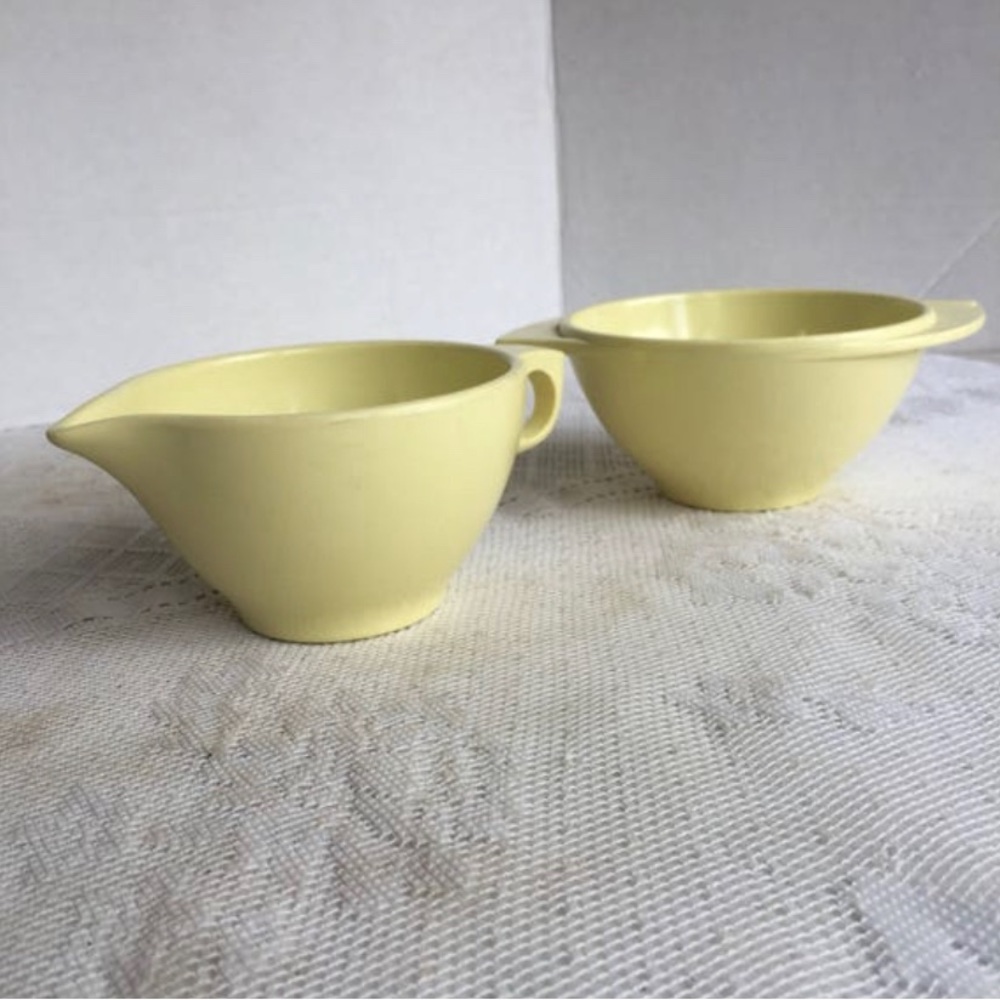 Yellow Melamine Creamer and Sugar Bowl